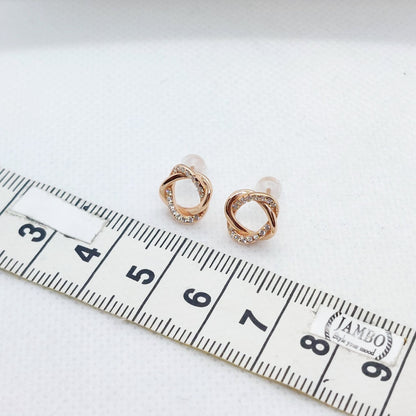 Zircon Stud Earrings in Rose Gold Plated Sterling Silver