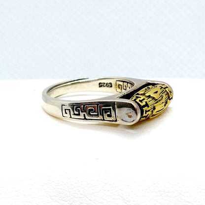 Tibetan Spinning Prayer Ring in Sterling Silver Resizeable