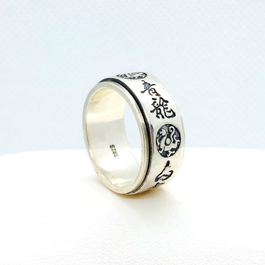 Feng Shui Spinner Ring - Sterling Silver