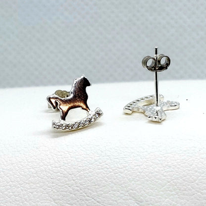 Hobby Horse Stud Earrings - Sterling Silver