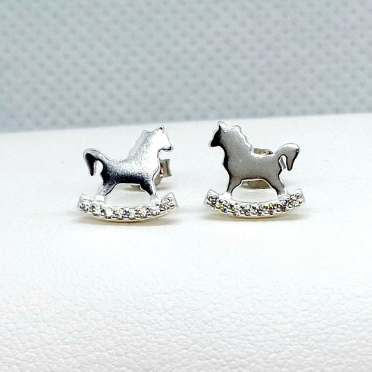 Hobby Horse Stud Earrings - Sterling Silver