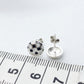 Round Black & White Checkered Stud Earrings - Sterling Silver