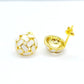 Round Stud Earrings - Sterling Silver Gold Plated