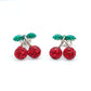 Zircon Cherry Stud Earrings - Sterling Silver