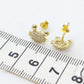 Crab with Zircon Stud Earrings - Sterling Silver Gold Plated