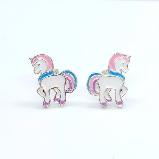 Unicorn Stud Earrings - Sterling Silver