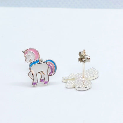 Unicorn Stud Earrings - Sterling Silver