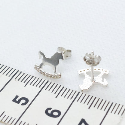 Hobby Horse Stud Earrings - Sterling Silver