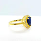 Natural Sapphire Ring in Sterling Silver Gold Plated