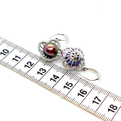 Natural Tahitian Rainbow Pearl Mini Set - 10mm - Sterling Silver