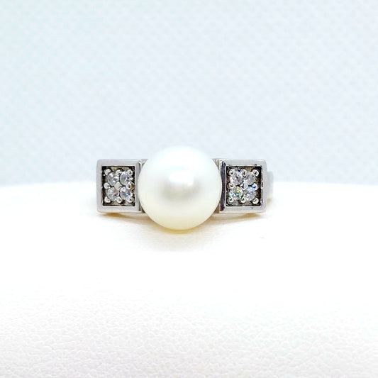 Natural Freshwater Pearl Ring - 9mm - Sterling Silver
