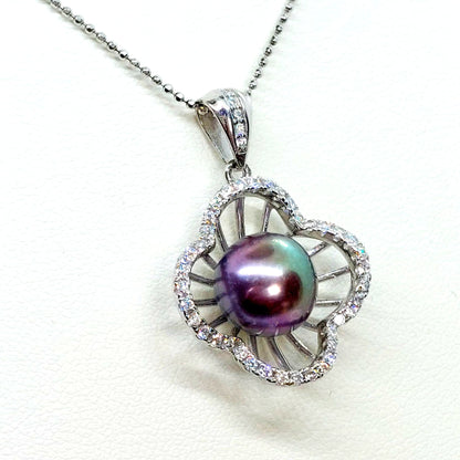 Natural Tahitian Rainbow Pearl Mini Set - 10mm - Sterling Silver
