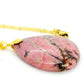 Natural Pink Rhodolite Stone Necklace with Stainless Steel Chain