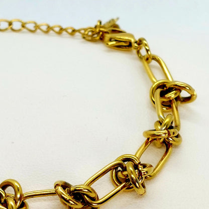 Stainless Steel Designer Chain Bracelet - 18+5cm - Gold Plated
