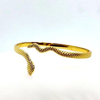Snake Bangle Bracelet - Stainless Steel Gold Plated