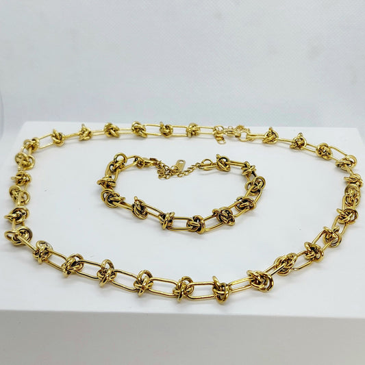 Stainless Steel Designer Chain Bracelet - 18+5cm - Gold Plated