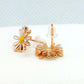 Daisy Flower Stud Earrings - Sterling Silver Rose Gold Plated