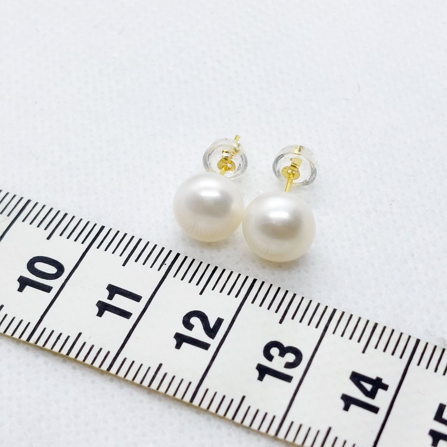 Natural White Pearl Stud Earrings - 8mm - Sterling Silver