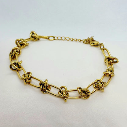 Stainless Steel Designer Chain Bracelet - 18+5cm - Gold Plated