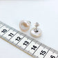 Natural Baroque Button Pearl Stud Earrings - 14mm - Sterling Silver