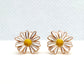 Daisy Flower Stud Earrings - Sterling Silver Rose Gold Plated