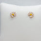 Daisy Flower Stud Earrings - Sterling Silver Rose Gold Plated