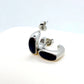 Black Enamel Stainless Steel Stud Earrings