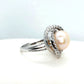 Natural Freshwater Pink Pearl Ring - Sterling Silver - Resizeable