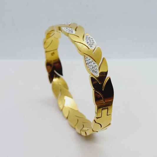Stainless Steel Bangle - Bracelet - Gold Plated