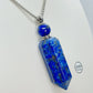 Natural Lapis Lazuli Perfume Bottle Pendant - Stainless Steel Chain Necklace