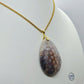 Natural White Chrysantemum Stone Pendant - Stainless Steel Chain Necklace