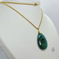 Natural Malachite Pendant - Stainless Steel Chain Necklace