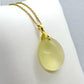 Natural Citrine Pendant - Sterling Silver Gold Plated Chain Necklace