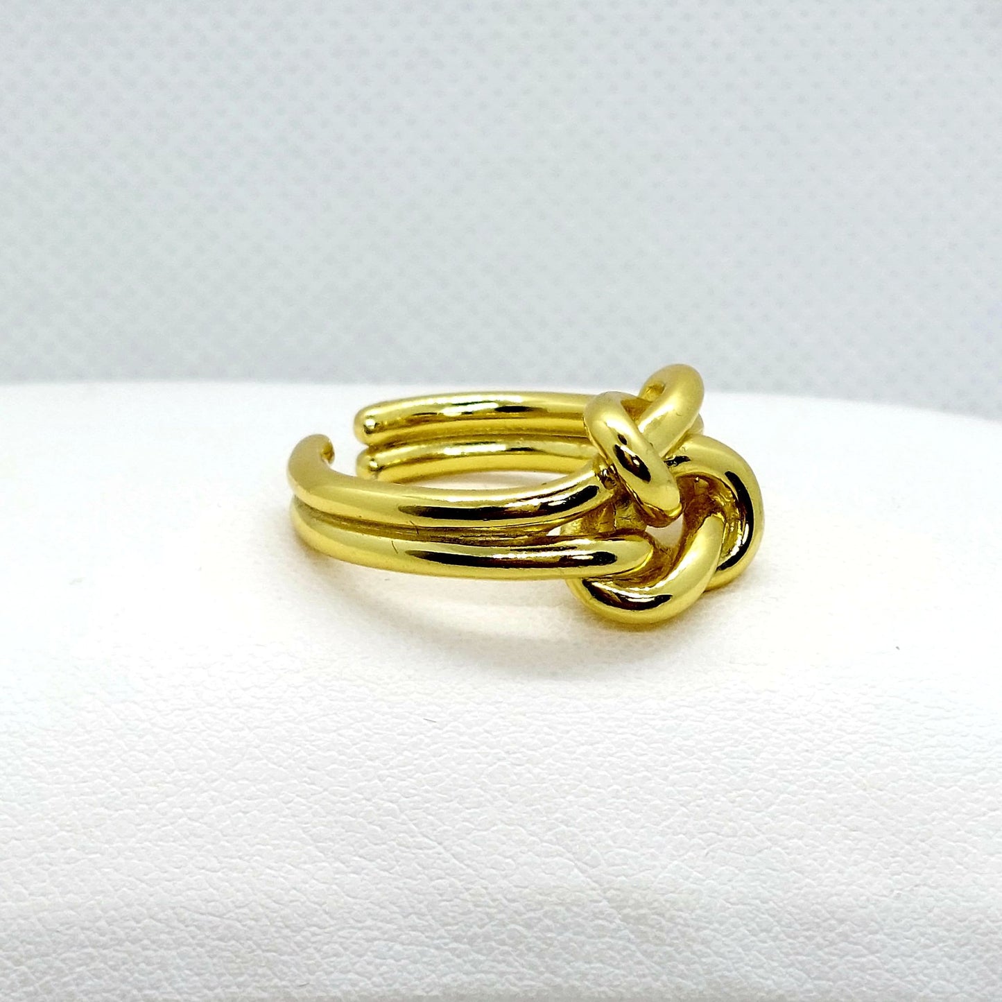 Big Knot Sterling Silver Ring - Resizeable - Gold Plated