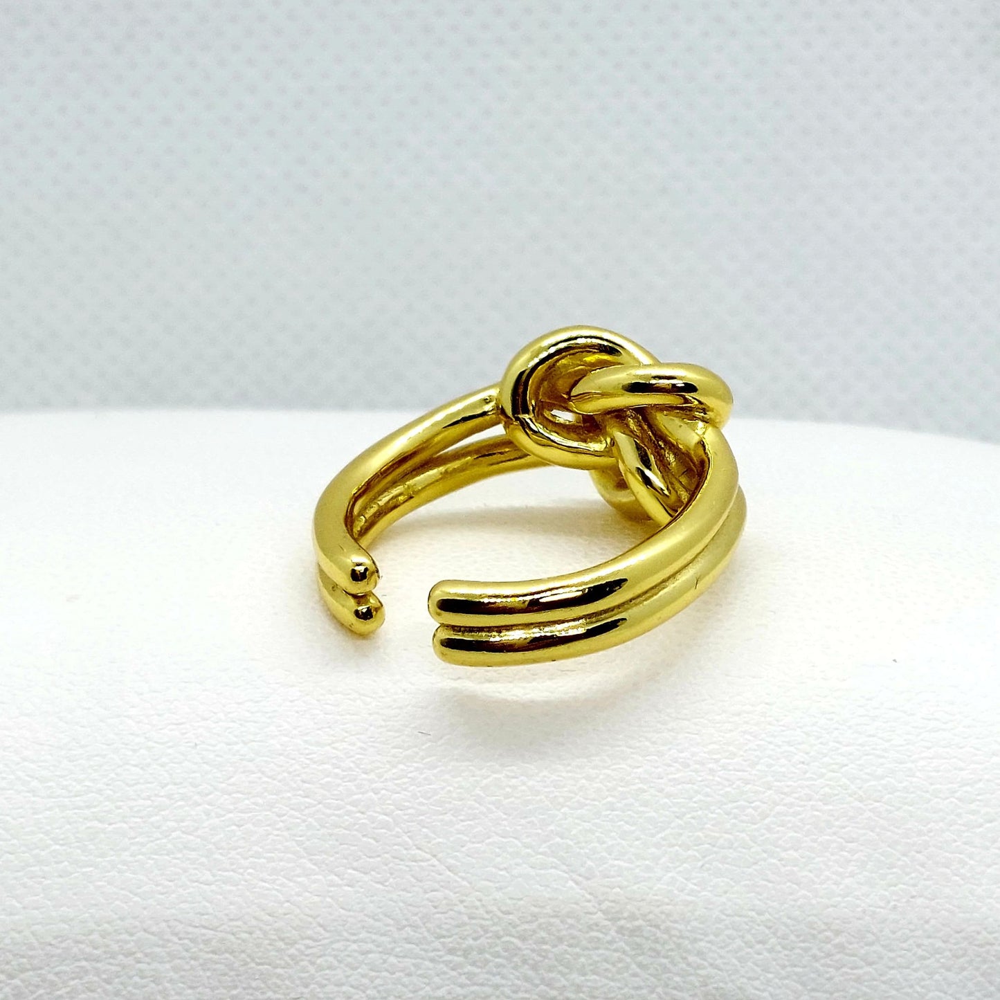 Big Knot Sterling Silver Ring - Resizeable - Gold Plated