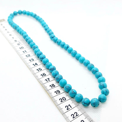 Natural Turquoise Stone Necklace or Bracelet - 8mm