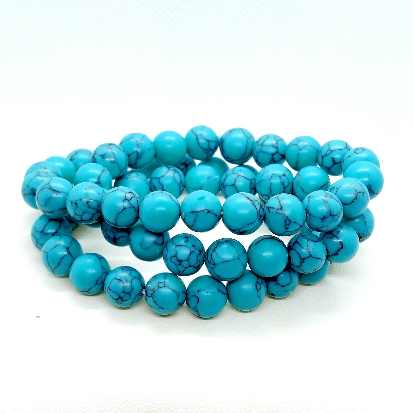 Natural Turquoise Stone Necklace or Bracelet - 8mm