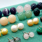 Natural Stone Stud Earrings - 12mm - Lapis, Rose Quartz, Labradorite, Tiger Eye,Aventurine, Amethyst