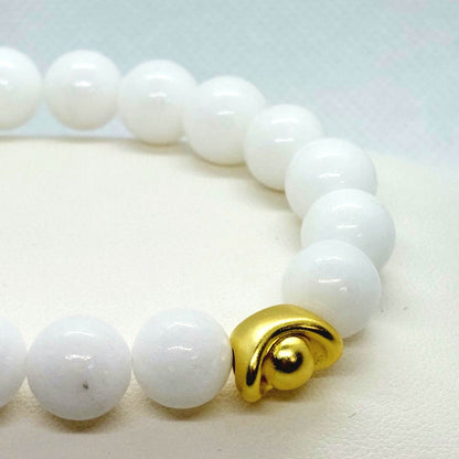 Porcelain Money Bag Bracelet with Good Fortune Charm in 10mm stones