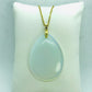 Natural Opal Teardrop Pendant - Stainless Steel Gold Plated Chain Necklace