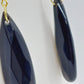 Natural Obsidian Drop Earrings - Stainless Steel Gold Plated