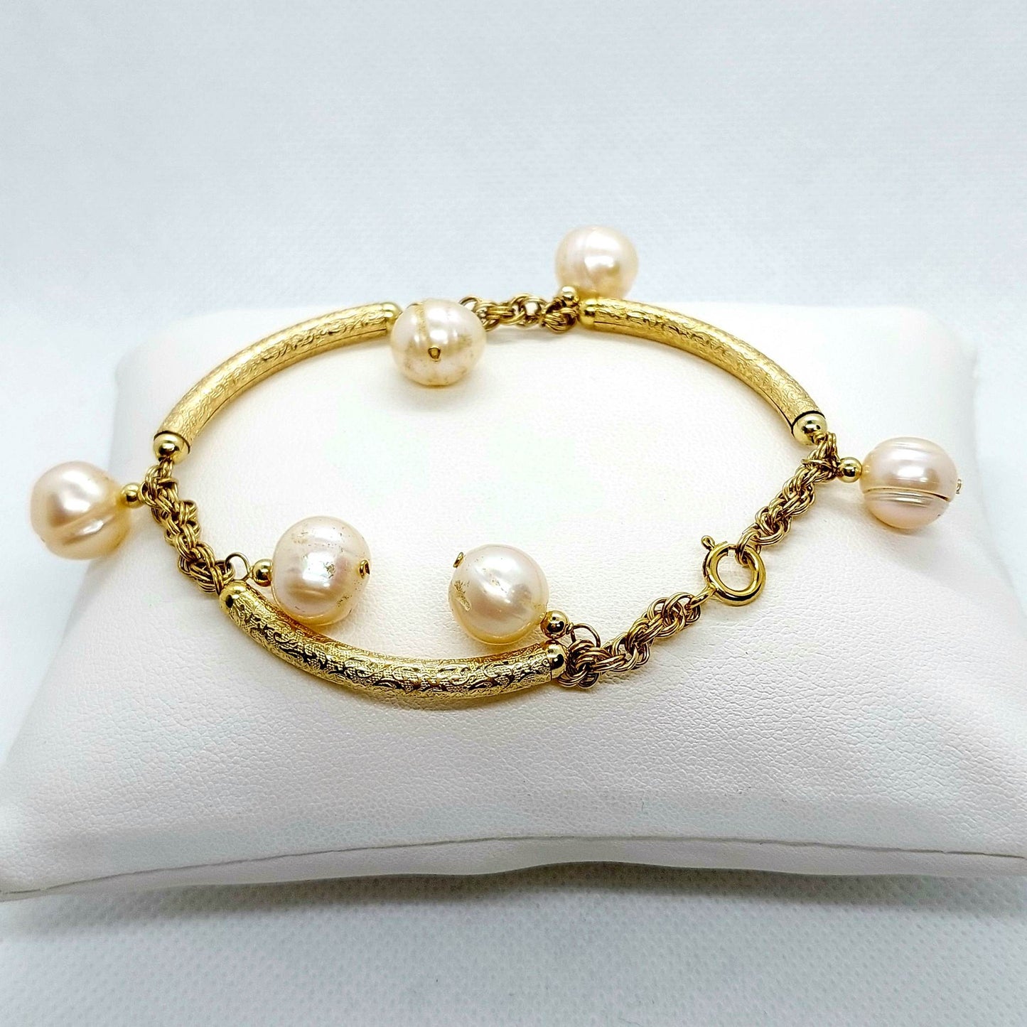 Natural Peach Pearl Mini Set - Solid 10K Gold