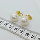Natural South Sea Pearl Earrings - 14mm - Solid 14K Gold