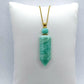 Natural Amazonite Perfume/Holy Water Bottle Pendant - Stainless Steel Chain Necklace