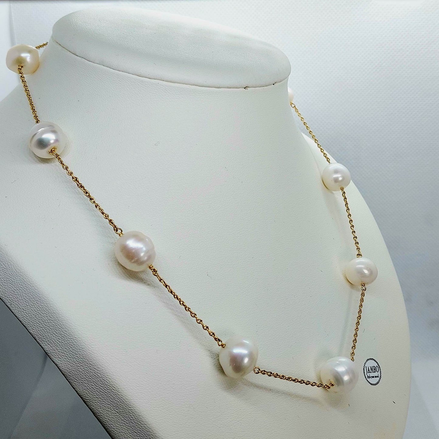 Natural Pearl Jewelry Set - Solid 10K Gold