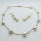 Natural Pearl Jewelry Set - Solid 10K Gold