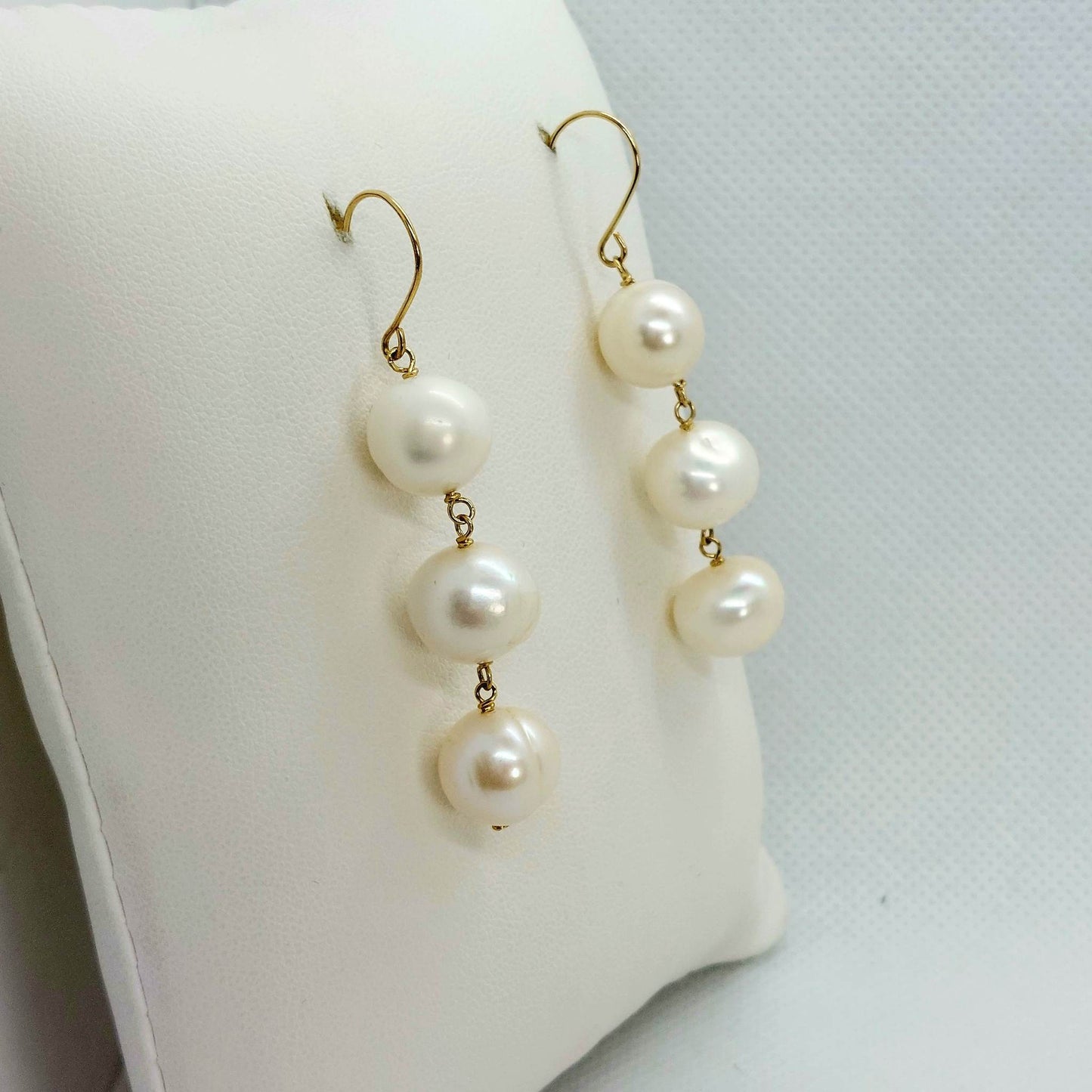 Natural Pearl Jewelry Set - Solid 10K Gold