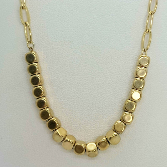Mini Cubes Necklace - Stainless Steel Gold Plated