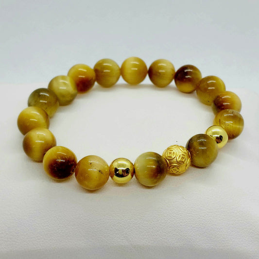 Golden Tiger Eye Bracelet with 10mm Stones