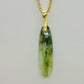 Natural Green Kyanite Pendant - Stainless Steel Chain Necklace